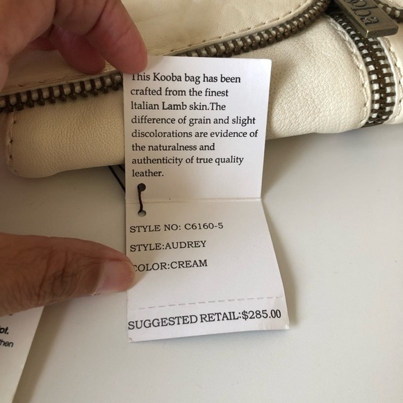 NWT Kooba Audrey Cream Leather Zipper Clutch Bag - Picture 9 of 16